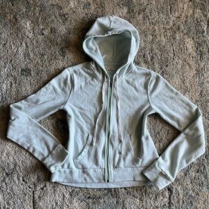 women’s hollister zip up fleece hoodie seafoam mint green color